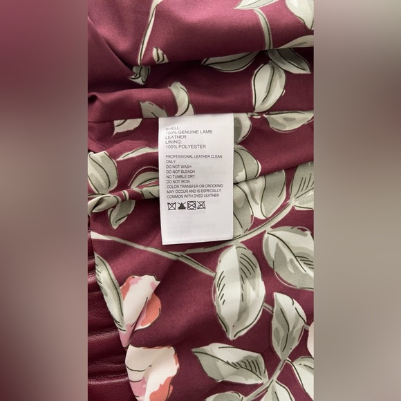 New Genuine Leather Tommy Bahama Burgundy Woman Jacket Full Zip - Picture 15 of 16